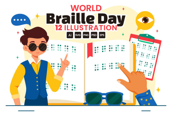12 World Braille Day Illustration