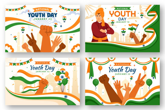 10 International Youth Day of India Illustration