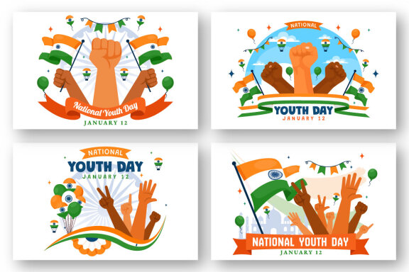 10 International Youth Day of India Illustration