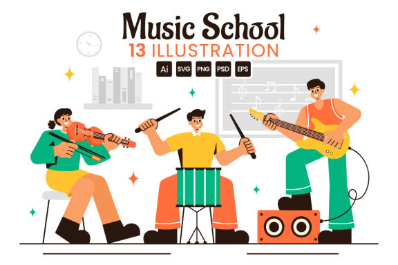 13 Music School Illustration