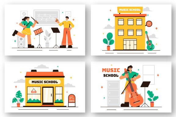 13 Music School Illustration
