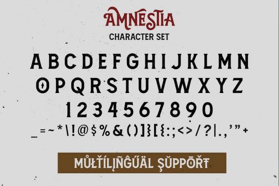 Amnestia Typeface with Extra