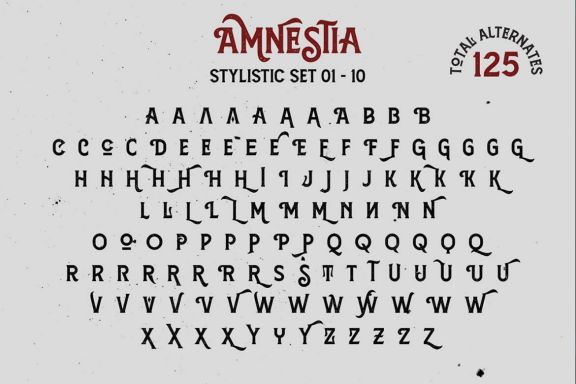 Amnestia Typeface with Extra