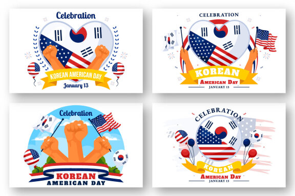 10 Korean American Day Illustration