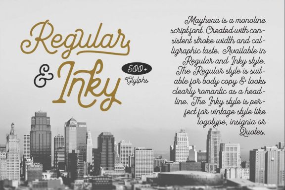Mayhena Monoline Font