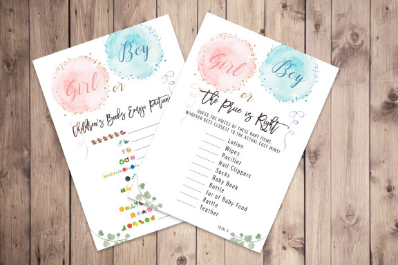 9 Balloons Gender Reveal Games