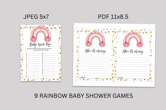 9 Pumpkin Rainbow baby shower Games
