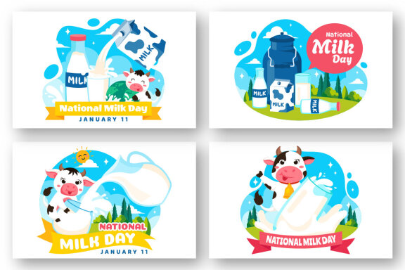 10 National Milk Day Illustration