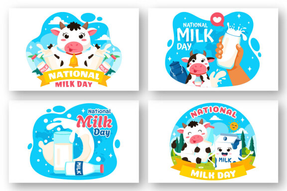 10 National Milk Day Illustration