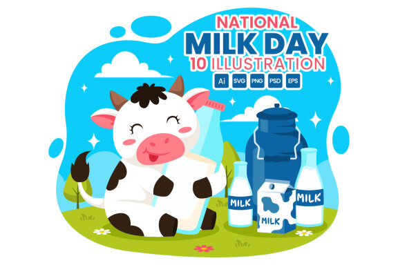 10 National Milk Day Illustration