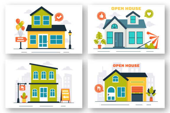 10 New Home Open House Illustration