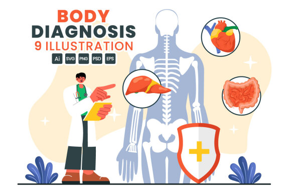 9 Body Diagnosis Illustration