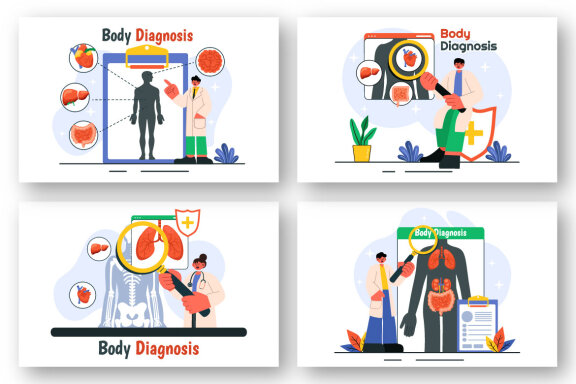 9 Body Diagnosis Illustration