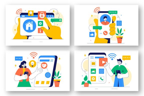 9 Connected Smart Devices FREE Illustrations