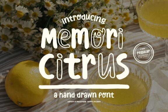 Memori Citrus | Hand Drawn Font