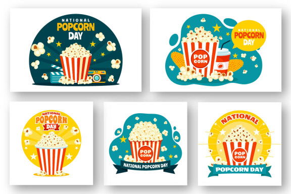 11 National Popcorn Day Illustration