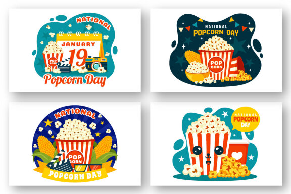 11 National Popcorn Day Illustration