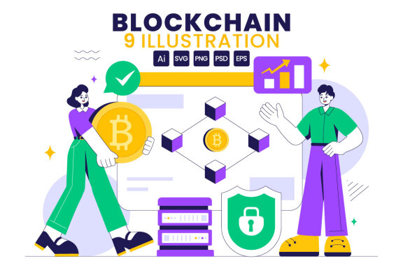 9 Blockchain Technology Illustration