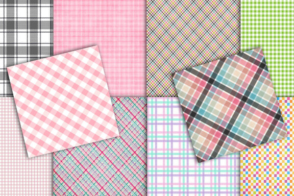 Plaid Patterned Digital Papers