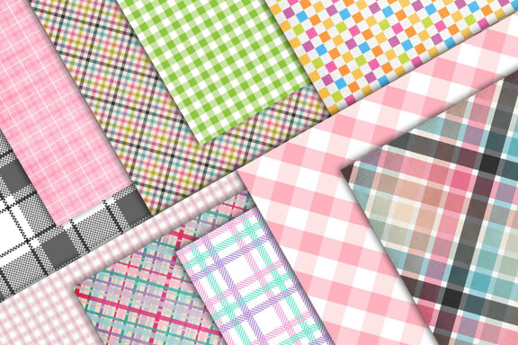 Plaid Patterned Digital Papers