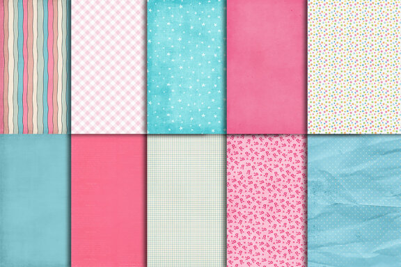 Blue & Pink Digital Papers