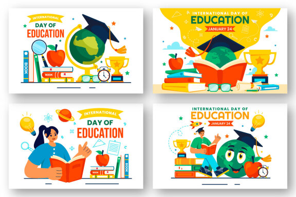 12 International Education Day Illustration