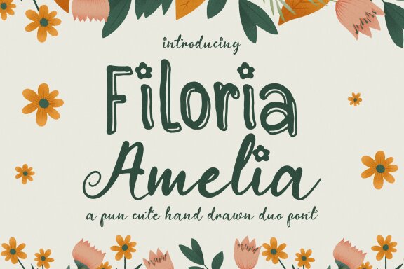 Filoria Amelia | Cute Hand Drawn Duo Font