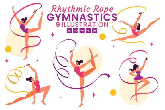 9 Rhythmic Rope Gymnastics Illustration