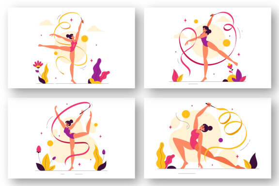 9 Rhythmic Rope Gymnastics Illustration