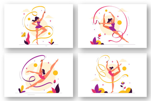 9 Rhythmic Rope Gymnastics Illustration