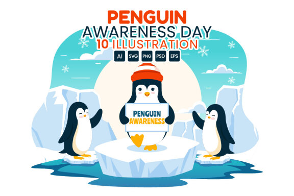 10 Penguin Awareness Day Illustration
