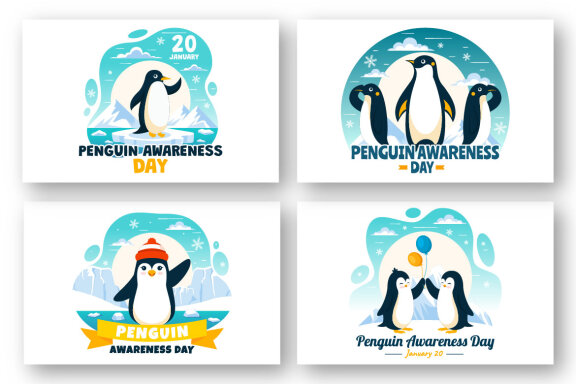 10 Penguin Awareness Day Illustration