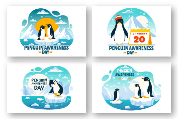 10 Penguin Awareness Day Illustration