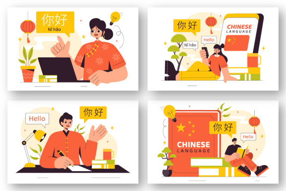 9 Learn Chinese Language Illustration