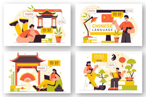 9 Learn Chinese Language Illustration