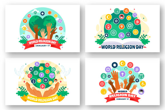 11 World Religion Day Illustration