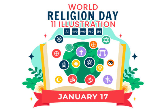 11 World Religion Day Illustration