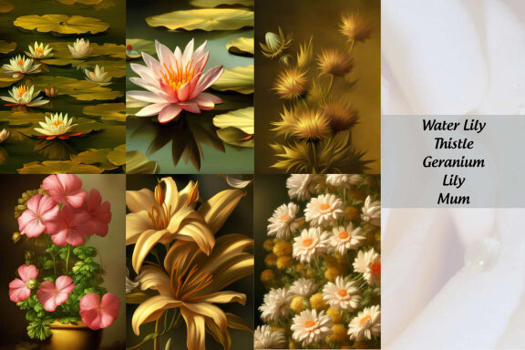 Stylized Zodiac Flowers
