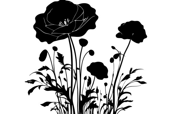 Poppy Flower Silhouette