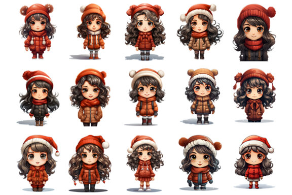 Christmas Girl FREE Clipart PNG Bundle