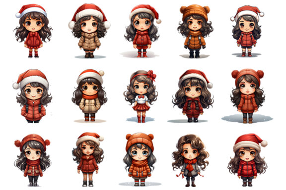 Christmas Girl FREE Clipart PNG Bundle