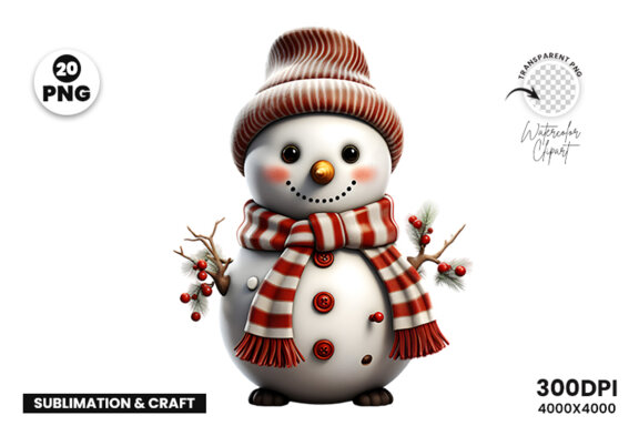 Christmas Snowman FREE Clipart PNG Bundle