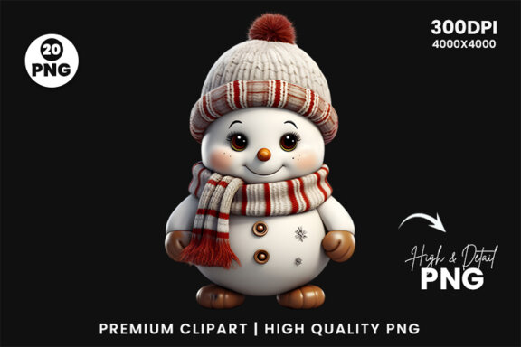 Christmas Snowman FREE Clipart PNG Bundle