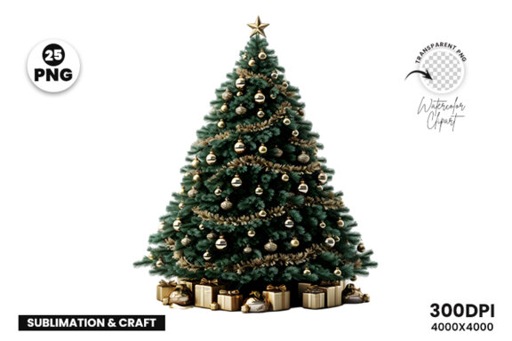 Christmas Tree Sublimation Clipart PNG Bundle