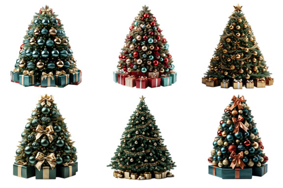 Christmas Tree Sublimation Clipart PNG Bundle