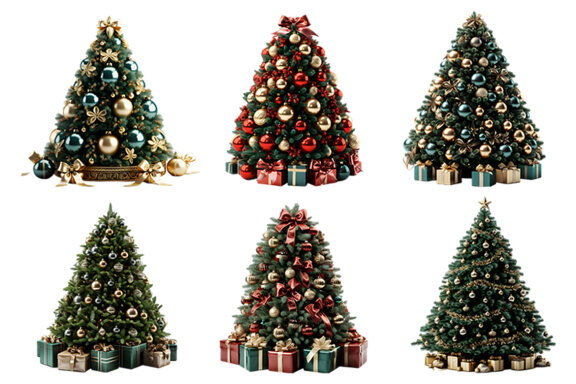 Christmas Tree Sublimation Clipart PNG Bundle