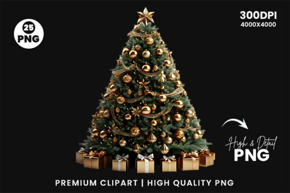Christmas Tree Sublimation Clipart PNG Bundle