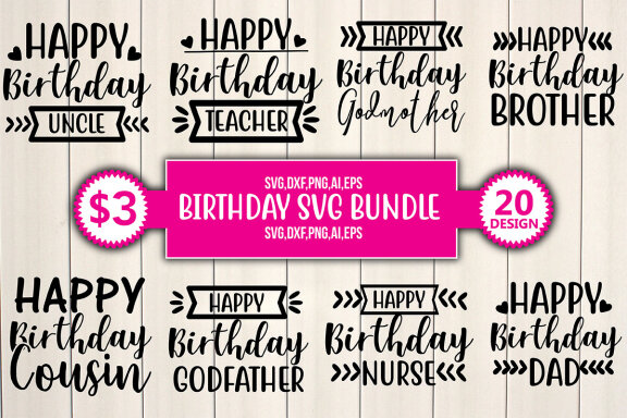 Birthday SVG Bundle