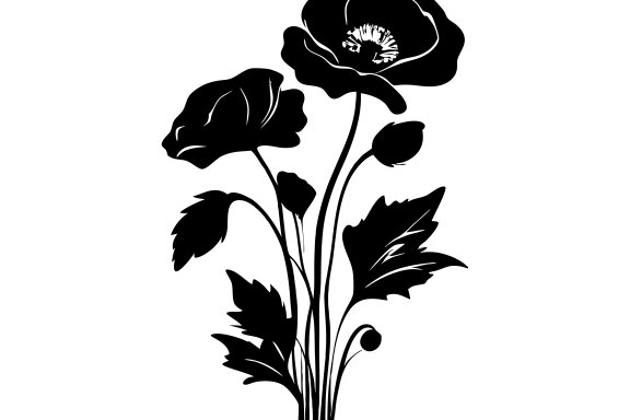 Poppy Flower Silhouette