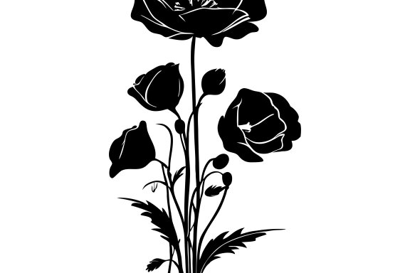 Poppy Flower Silhouette